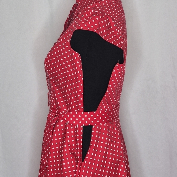Wedtrend 1950's Style Red/White Polka-Dot Fit & Flare Midi Dress - Size S (US 2) - Picture 9 of 13